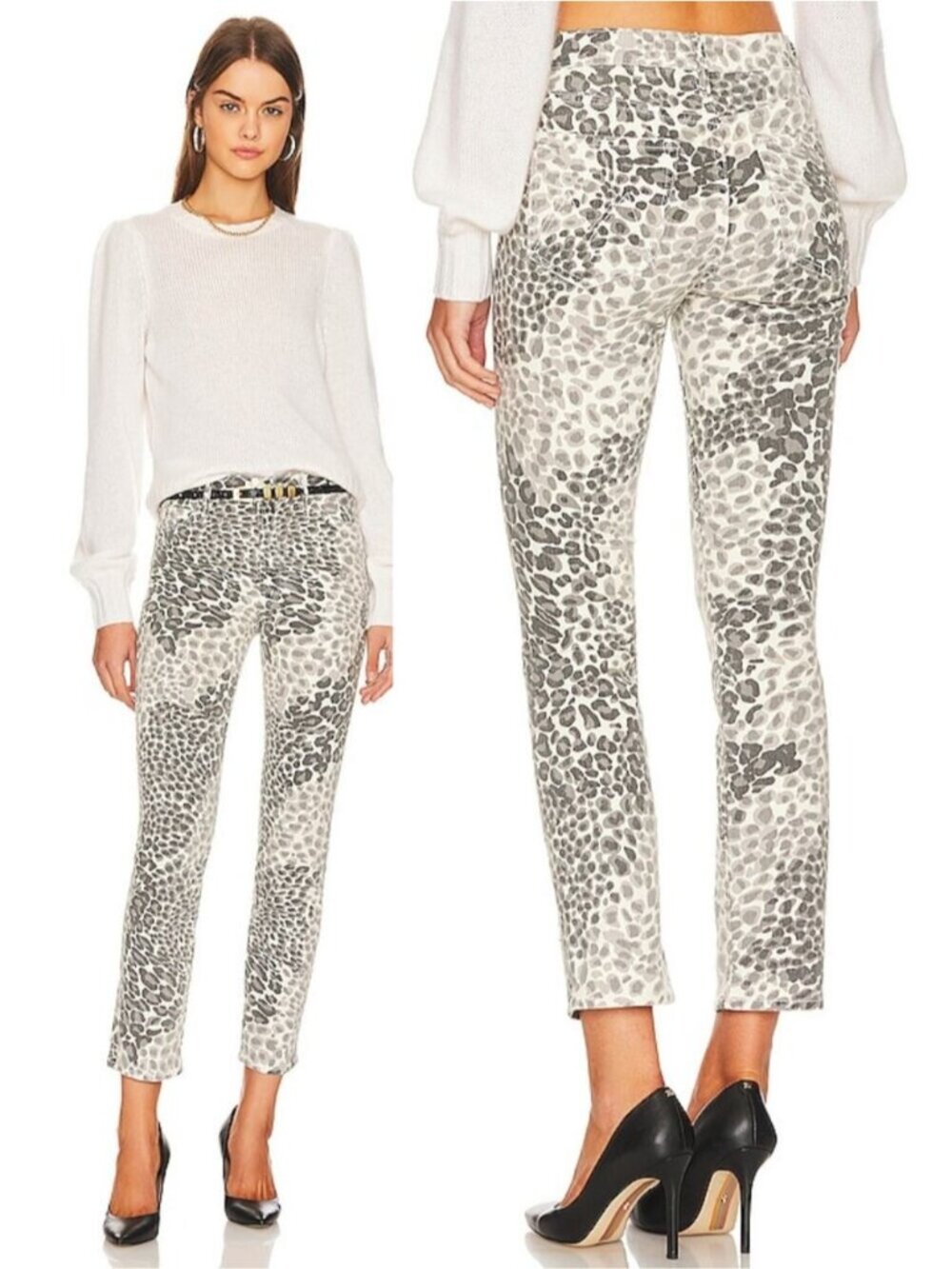 MOTHER Mid Rise Dazzler Ankle Size 32 Shadow Leopard
